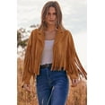 thumbnail image 6 of PRETTYGARDEN Women's Faux Suede Leather Jackets Tassel Motorcycle Cropped Coats Fashion Clothes, 6 of 10