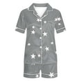 thumbnail image 4 of Posijego Women's Pajama Sets Short Sleeve Button down Shirts Polka Dot Print Shorts Pj Sets Loungewear, 4 of 7