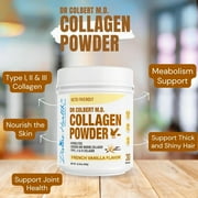 Dr. Colbert, MD Hydrolyzed Collagen Powder | Vanilla Flavor | by Divine Health | Type I, II, III Chicken & Marine Collagen Peptides | Support Hair, Skin, Nails & Joints | 630g | 30 Servings