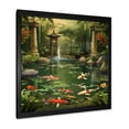 thumbnail image 3 of Designart "Showcasing Bamboo And Koi Pond I" Bamboo Picture Framed Wall Art Living Room, 3 of 5