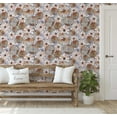 thumbnail image 2 of S4sassy Self-Stick Decorative Wallpaper, Pastel Peach Blossom Print Wall Paper, Textured Vinyl Waterproof Contact Paper, Brown, 25"x120" Removable Renter Friendly Wall Covering For Bedroom, 2 of 6