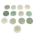 thumbnail image 3 of Pierres de Divination, Ensemble de Pierres Rune Multifonctionnel 13 Pcs Motif Clair avec Sac de Rangement pour Collection Quotidienne Vert, 3 of 7