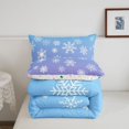 thumbnail image 5 of Erosebridal Christmas Holiday King Size Comforter Sets, Dreamy Snowflake Print Comforters King Size, Light Blue, Christmas Reversible, 3pcs, 1 Comforter and 2 Pillowcases, 5 of 7