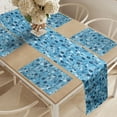 thumbnail image 2 of Ambesonne Floral Table Runner & Placemats, Shabby Plant Petals, Placemat 4 pcs + Runner 12"x90", Dark Blue White, 2 of 2
