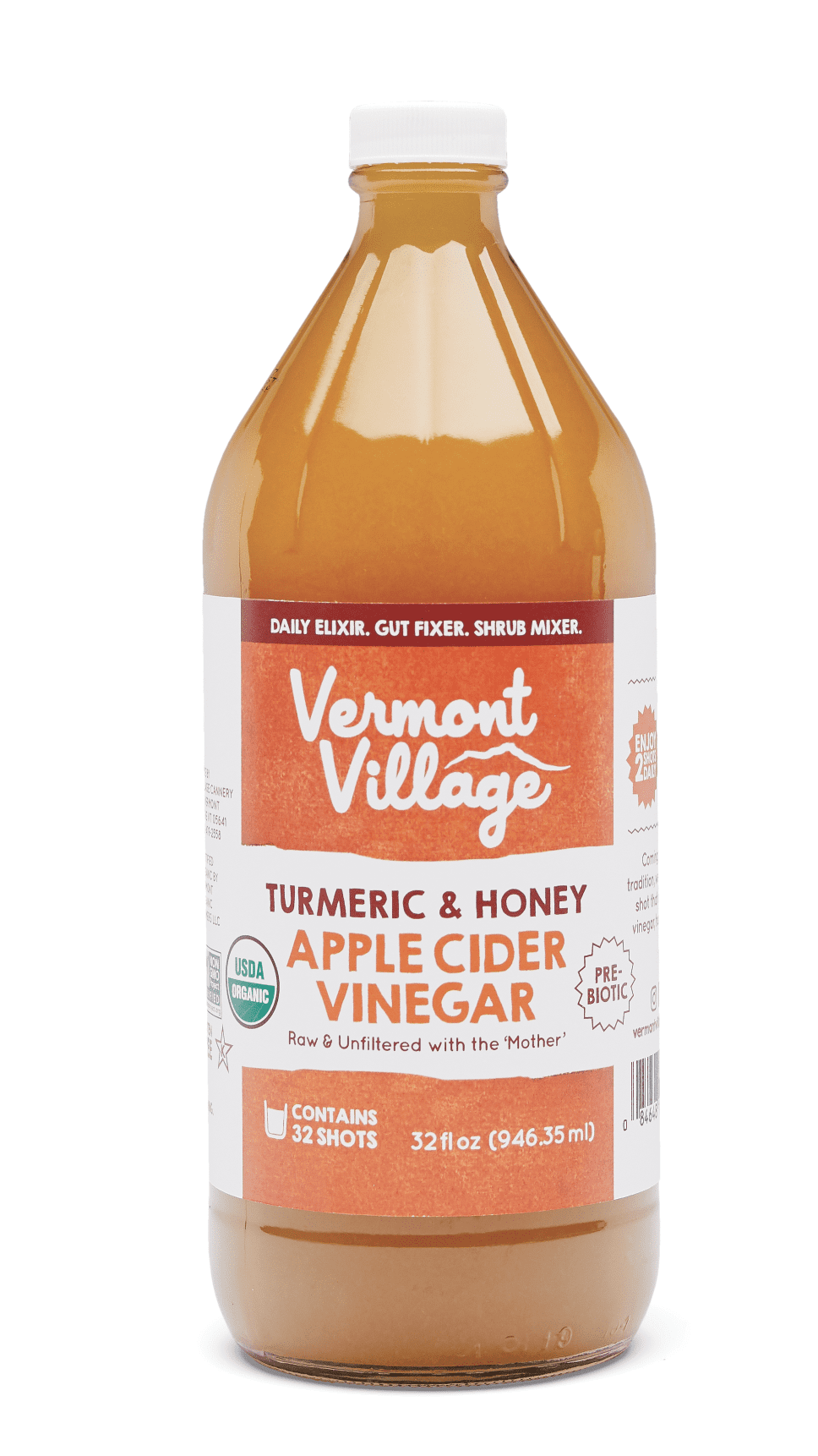 Vermont Village Organic Turmeric and Honey Sipping Vinegar 32 oz