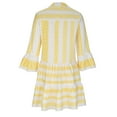 thumbnail image 6 of Munlar Women's Yellow Sundress Striped Pleated Loose Mini Dress Summer 3/4 Sleeve Dress for Women, 6 of 6
