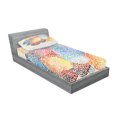 thumbnail image 2 of Ambesonne Colorful Fitted Sheet & Pillow Sham Set, Abstract Mosaic Spots, Twin, Multicolor, 2 of 2