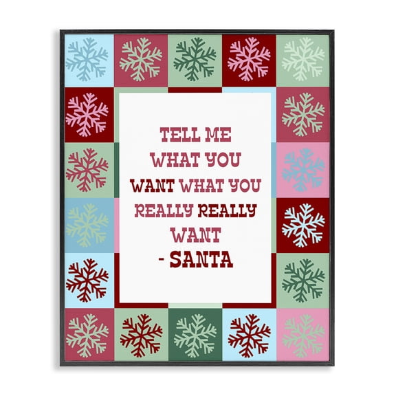 Stupell Industries Eclectic Funny Santa What You Want Black Framed Giclee Art, 11 x 14, by Lil' Rue
