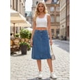 thumbnail image 7 of DARING DIVA Women's A Line Back Waist Knee Length Jean Skirts Small Blue, 7 of 7