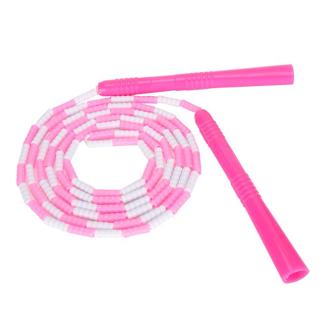Corde à sauter souple rose réglable en plastique perlé, maintien de la forme, pour hommes, femmes et enfants