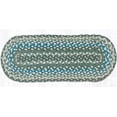 thumbnail image 2 of C-419 Sage, Ivory, Settlers Blue Oval Stair Tread Rug - 27"x8.25", 2 of 2