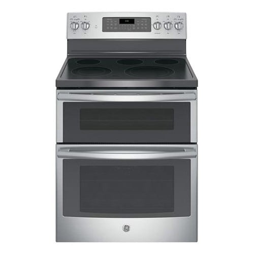 glass top electric stove with double oven