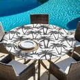 thumbnail image 6 of Dark Grey Palm Tree Round Tablecloth 55-60 Inch Round Fitted Table Cloth with Elastic Edge, Summer Tropical Tree Coastal Beach Waterproof Table Cover Protector for Outdoor Picnic Party Dining, 6 of 9