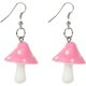 thumbnail image 1 of Pendientes colgantes con forma de hongo de colores, divertidos, dulces y adorables, con gancho único para mujer, color rosa, 1 of 5