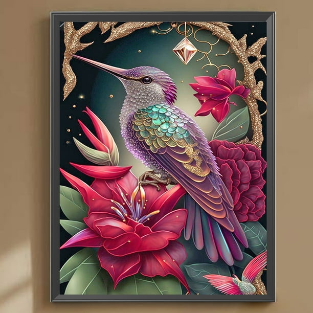 Cuadros Decorativos 5D bricolaje taladro redondo completo diamante pintura pájaro Kit decoración del hogar artesanía (dg593) Wdftyju embutido en tela