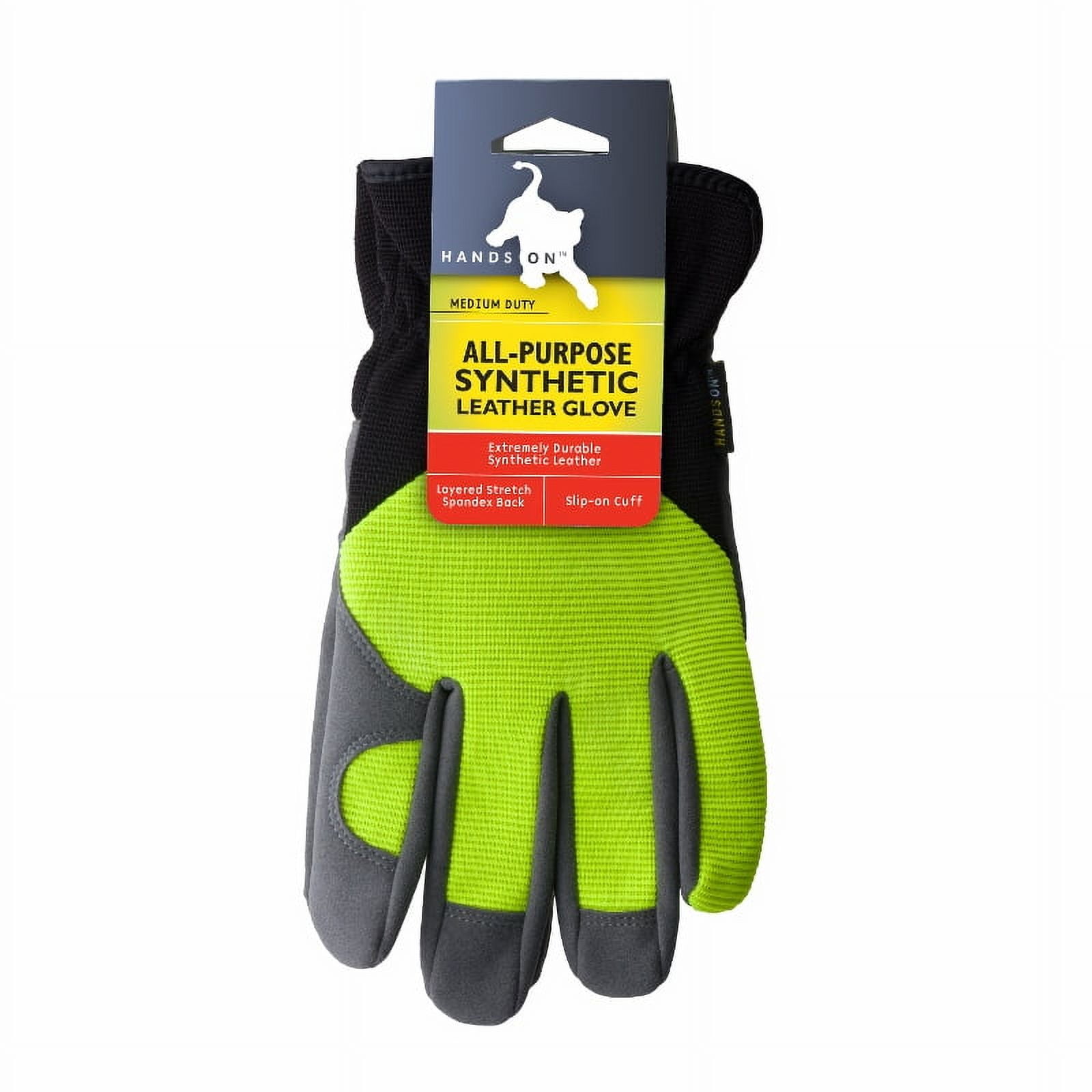 HD0002-M, Hi-Dexterity Multi-Purpose Synthetic Leather Gloves,  Hi-Viz Spandex Back, Slip-On Style