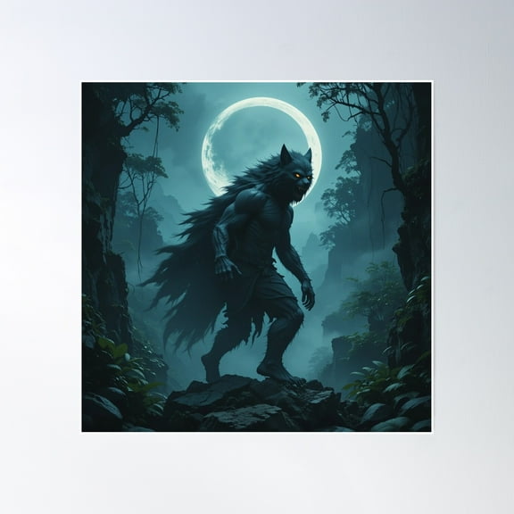 Werewolf Poster Wall Art, Modern Wall Decor, 16x16 UNFRAMED