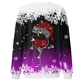 thumbnail image 4 of Ediodpoh Sweatshirt for Womens Merry Christmas Print O-Neck Round Neck Fit Pullover Tops Long Sleeve Loose Blouse Glass Snowflake Purple_001 S, 4 of 5