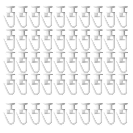 50Pcs PVC Curtain Track Slides Gliders Folding Hook for Shower Window Curtain