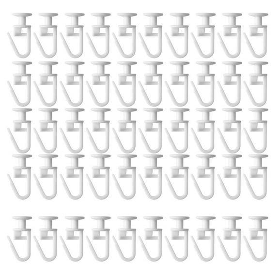 50Pcs PVC Curtain Track Slides Gliders Folding Hook for Shower Window Curtain