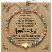 DTTRTHD Inspirational Gifts for Women Healing Natural Stone Bracelets - Thinking of You, Get Well Soon Encouragement Gifts for Women Sister Friend