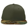 thumbnail image 2 of Decky 1047 6 Panel High Profile Structured Camo Snapback Hat-Woodland/Olive/Olive, 2 of 6