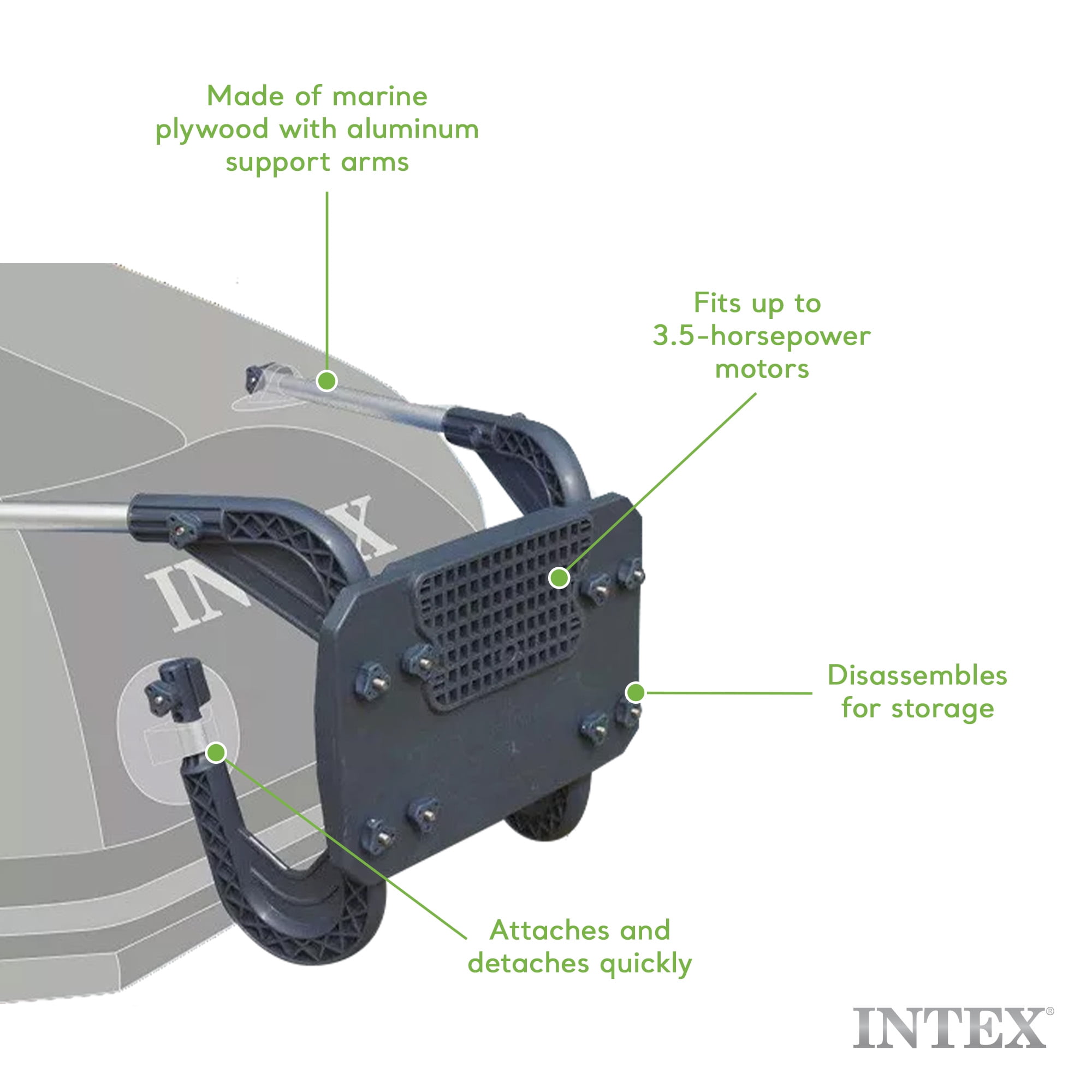 Intex Excursion 5 Person Inflatable Fishing Boat with Motor Mount, Motor Not Included