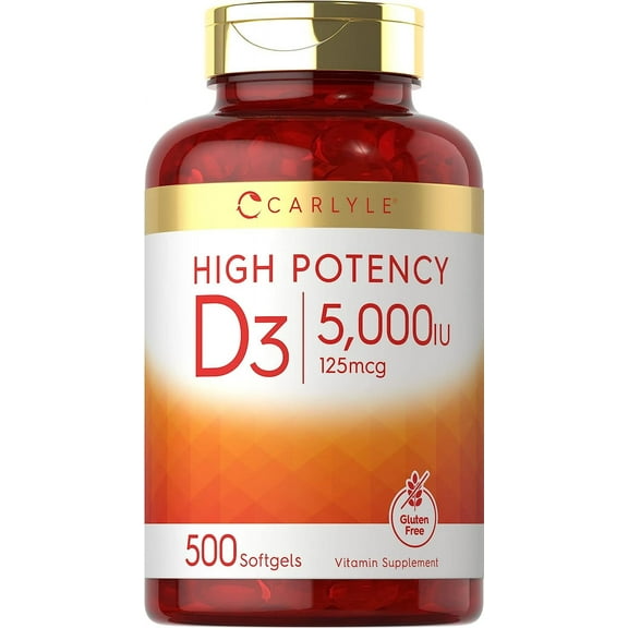 Vitamin D3 5000 IU | 500 Softgels | Value Size | by Carlyle