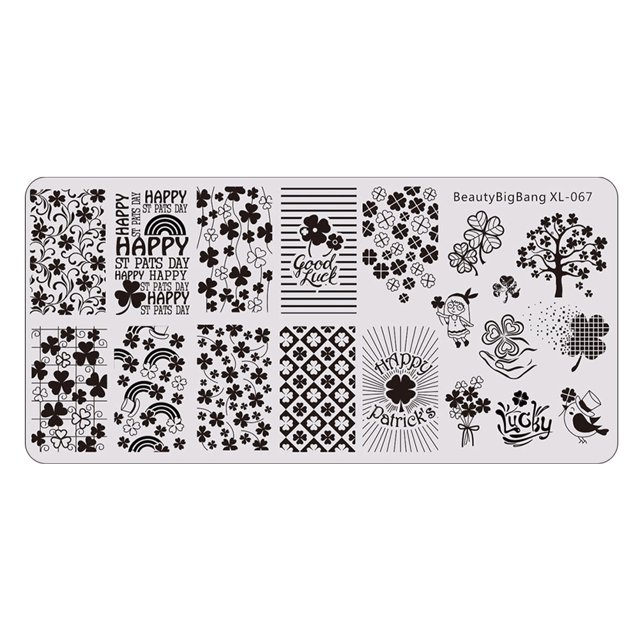 MasteelfCA Modèles de Estampage d'Ongles pour la Saint-Patrick Plaque de Manucure Modèle d'Impression d'Ongles