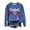 Blue, variant on Up To 50% Off Zip Up Sweatshirt Women Women's Baseball Printed Crew Neck Multi Color Multi Size Crew Neck Hoodless Long Sleeve Sweatshirt