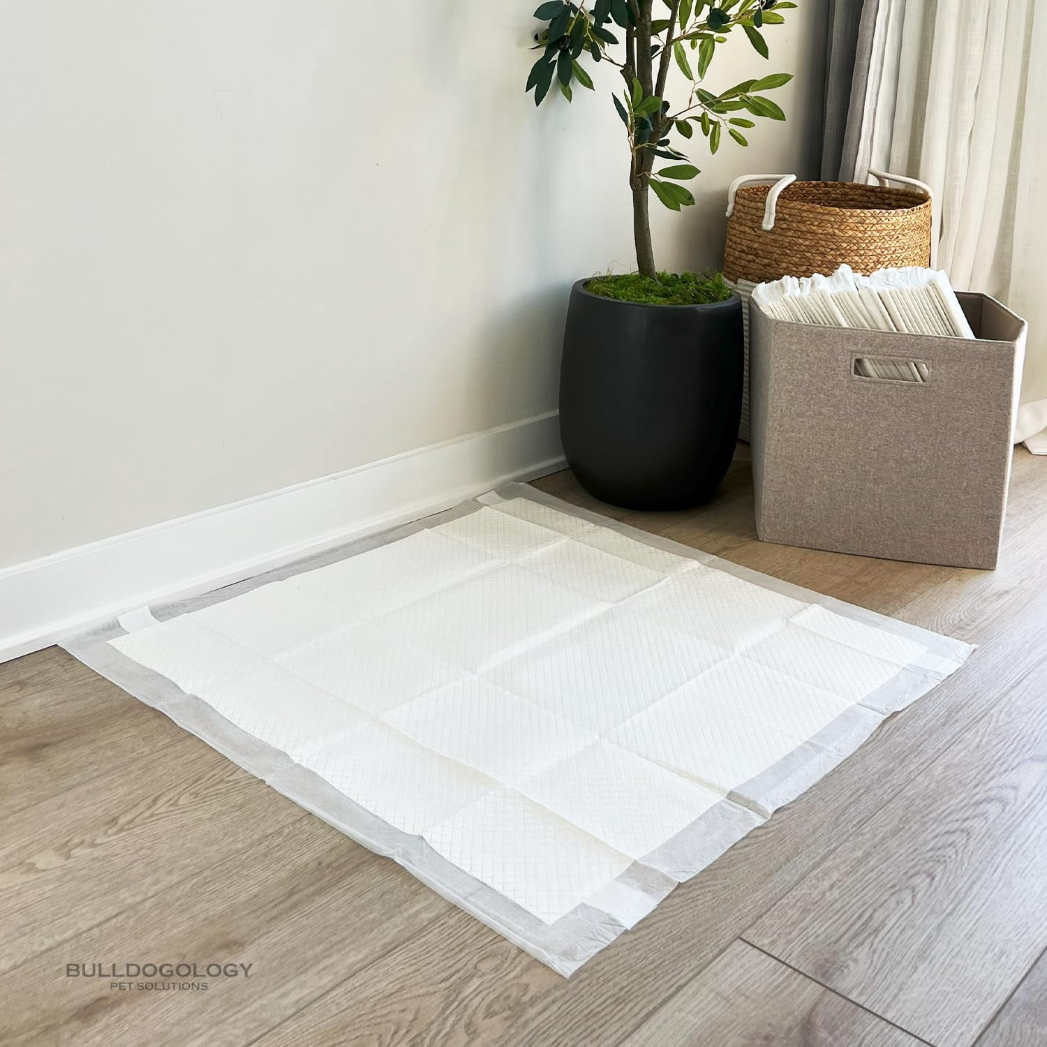 Bulldogology Absorbent XXL Pee Pads for Dogs, 30x30, 6-Layer Odor Control, 30-Count, White