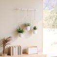 thumbnail image 2 of Triflora Hanging Planter White/Brass, 2 of 7