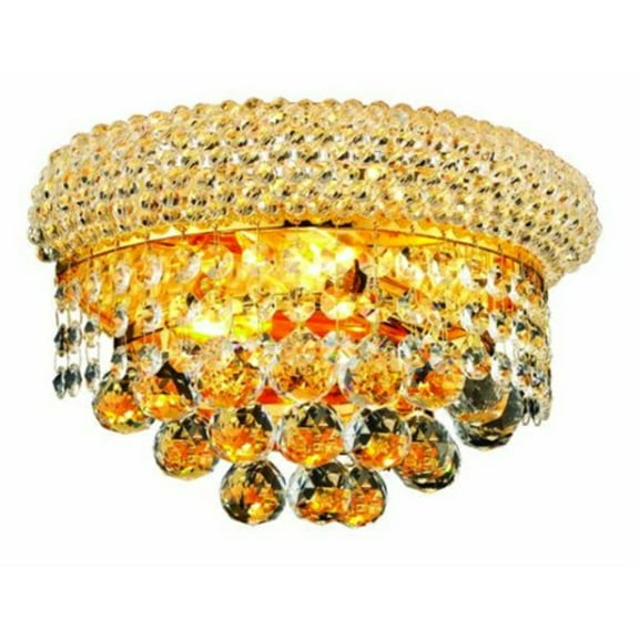 Primo 2 light Gold Wall Sconce Clear Royal Cut Crystal