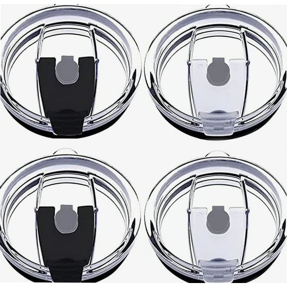 Asande Tumbler Lids Spillproof 20 oz, 4 Pack Splash Resistant Lid for Beast,Juro,Ozark Trail,Atlin,Coffee Mug and More Cooler Cup,Covers for 20 Ounce Tumbler (2 Black   2 White) Black White/4Pack