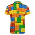 thumbnail image 5 of Brick Art Men Zipper T-shirt Summer Casual Short Sleeve T-shirt Top, 5 of 7