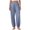 Blue plus size harem pants a1, variant on Cagogo Women Plus Size Harem Pants Elastic Waist Flowy Solid Casual Long Lounge Pants for Workout, Yoga, Beach, Daily Wear Loose Trousers, Khaki 2XL