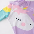 thumbnail image 4 of Kid Girls Chic Rash Guard Swimsuit Pool Party Swim Wear Beach Bathing Suit (Light Purple Unicorn, 3T), 4 of 4