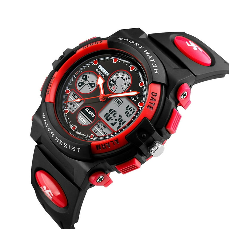 SKMEI 1163 Watches Kids Outdoor Sports Children Watch Digital Quartz Wristwatch for Boys Girls Watches with PU Strap Band Alarm LED Luminous