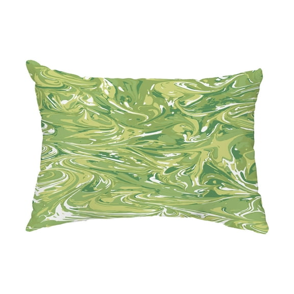 Simply Daisy, 14" x 20" M?lange Green Decorative Abstract Outdoor Throw Pillow
