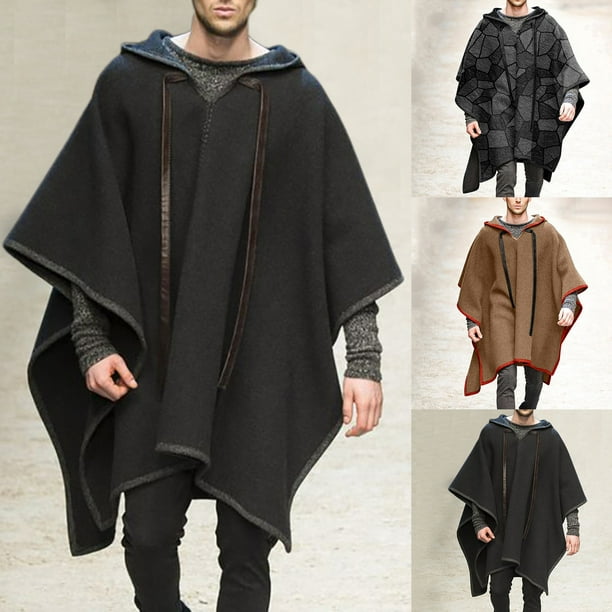 Men Spring Batwing sleeve Cape coat Poncho Hip Hop Outwear Party Leisure  Jacket