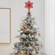thumbnail image 1 of Adornos navideños de estrella de hierro para la parte superior del árbol de Navidad, estrella de cinco puntas, estrella tridimensional hueca radiante, adorno brillante para la parte superior del árbol, 1 of 6
