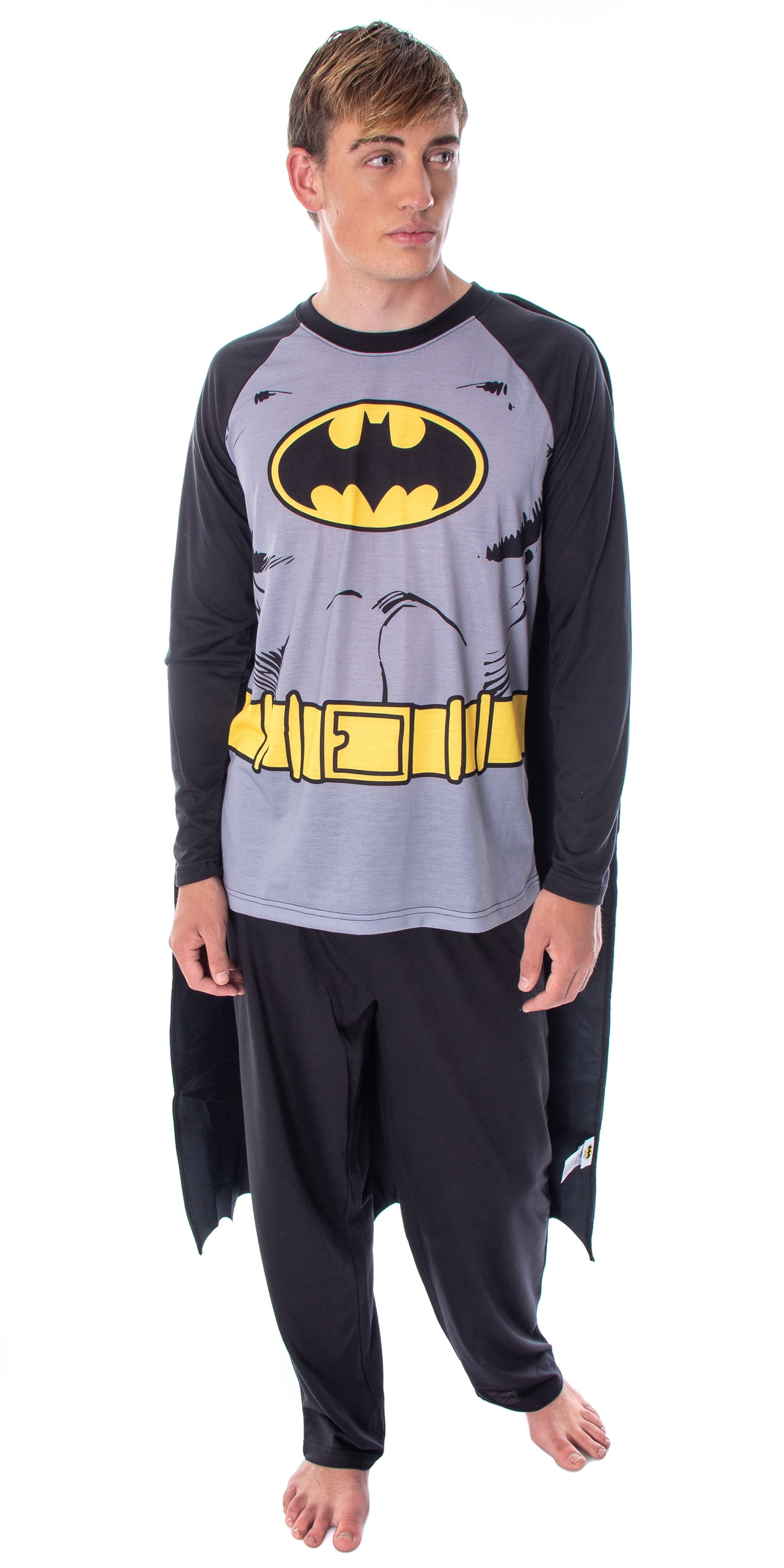 BATMAN Men's Short Sleeve T-Shirt Long Pants Pyjama Set Cotton Sleepwear 