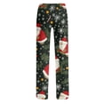 thumbnail image 5 of Women's Fashion Loose Christmas Print Casual Pants with Drawstring Elastic Waist, Comfortable Sleepwear and Loungewear Trousers for Home,Turquoise,M, 5 of 6