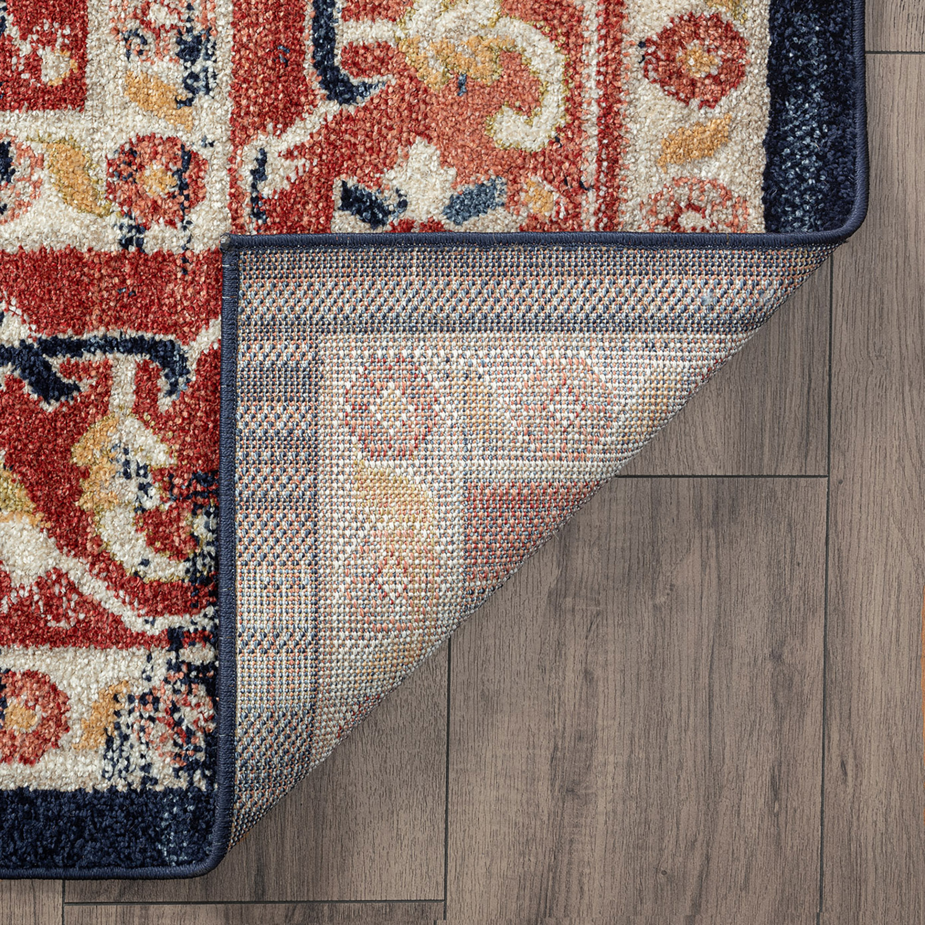 Traditional 8x10 Area Rug (7'11'' x 10'3'') Oriental Rust, Rust Living Room Easy to Clean