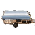 thumbnail image 1 of ALEKO 10'X8' Retractable RV Awning, Blue Striped Color, 1 of 8