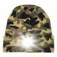 thumbnail image 1 of Gorro con linterna frontal recargable, gorro de invierno de punto con luz para hombres y mujeres (camuflaje verde militar), 1 of 5
