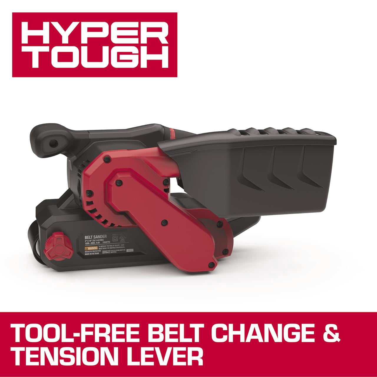 Hyper Tough Belt Sander, 6 Amp, 3 in x 18 in, Corded, Model 2613