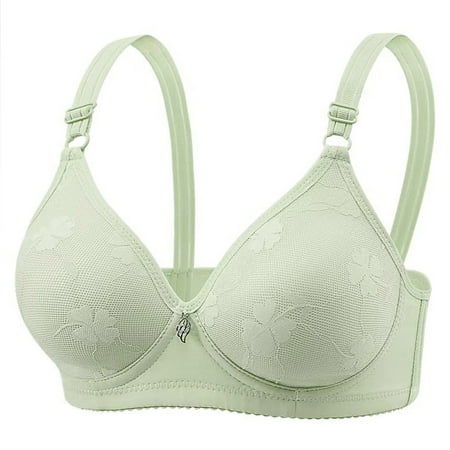 Clearance Bras under $5! Cagogo Sexy Wireless Bras for Women Plunge Push Up Plus Size Bralettes Full Coverage No Underwire Lift up Summer Thin Everyday Bras Sleep Bra