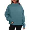 thumbnail image 3 of Uootdi Women Fall Clothes Womens Oversized Turtleneck Long Sleeve Solid Color Sweatshirts Pullover Hoodies Tops Trendy, 3 of 10