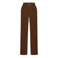 thumbnail image 4 of iHPH7 Office Pants for Women Work Pants Women Harem Pants Women Pantalones Para Mujer Chino Pants for Women Straight Leg Pants Women Straight Leg Trousers for Women Coffee L, 4 of 6